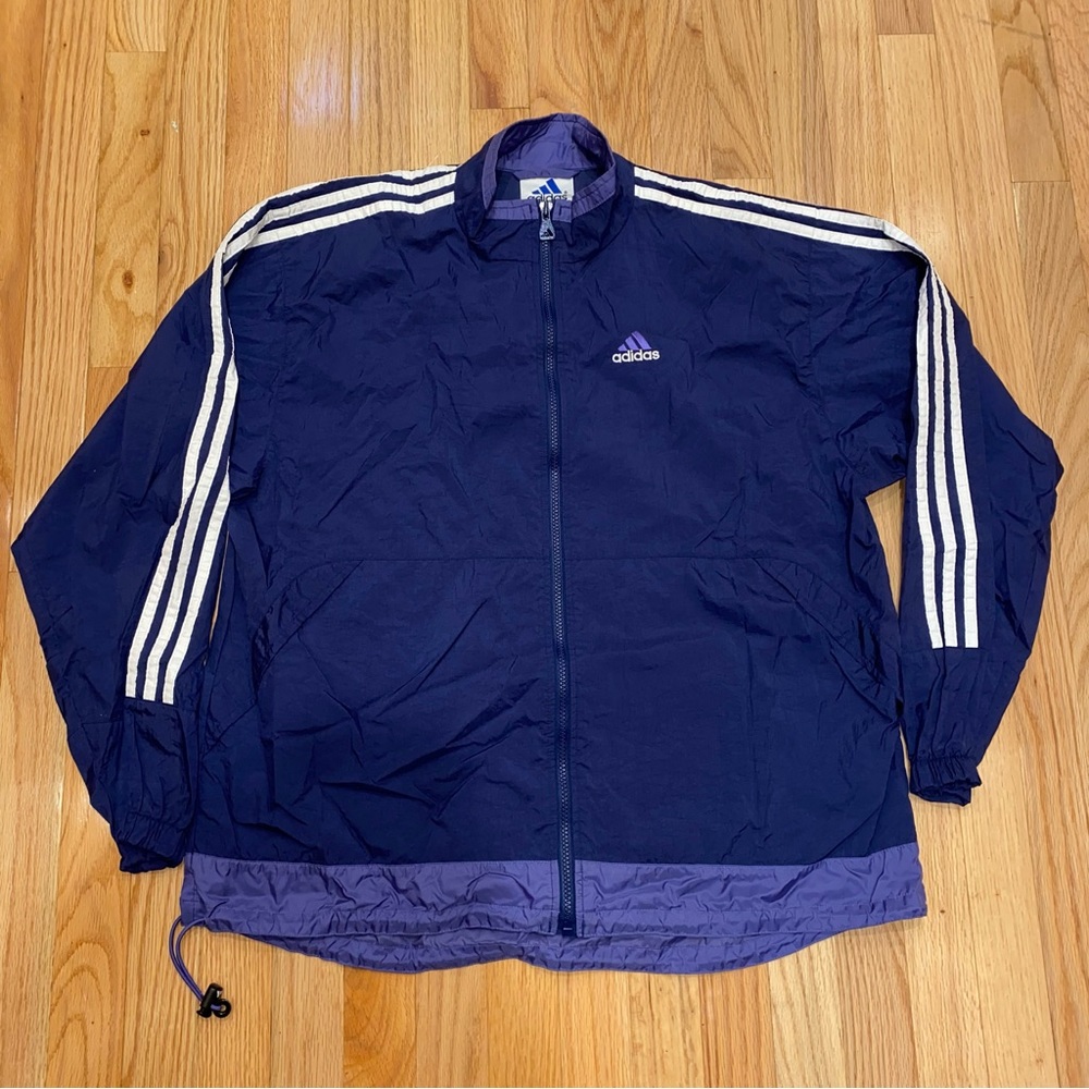 Adidas Purple Wind Breaker Zipper Jacket